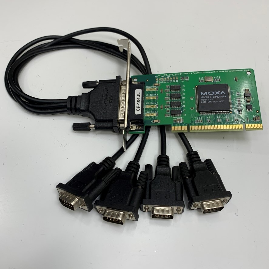 Card PCI Slots Moxa CP-104UL PCI 4X to 4 Port RS232 DB9 + Moxa CBL-M44M9x4-50 Cable
