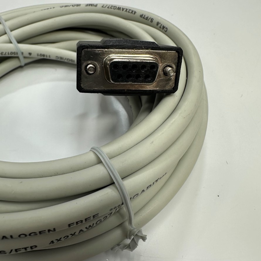 Cáp 5M 17ft S6-L-T00-3.0 CAT6 Shielded (S/FTP) Grey Cable RJ45 to DB9 Female For Inovance IS620P Series Servo 600P SV660N SV630P S6N S6F CN3 Port with Computer/HMI Communication Cable