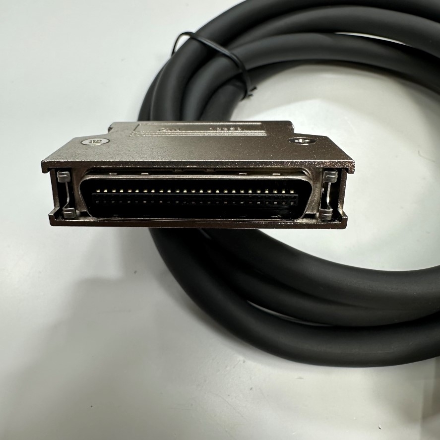 Cáp 1.5M 5ft MISUMI MWS-MDR50-HT50 SCSI Connector 3M 10350 MDR 50 Pin Male to Male Pitch 1.27mm Gold Plated Latch Clip Black OD 8.5mm Cable For Servo Drive I/O Signal Interface Terminal Block