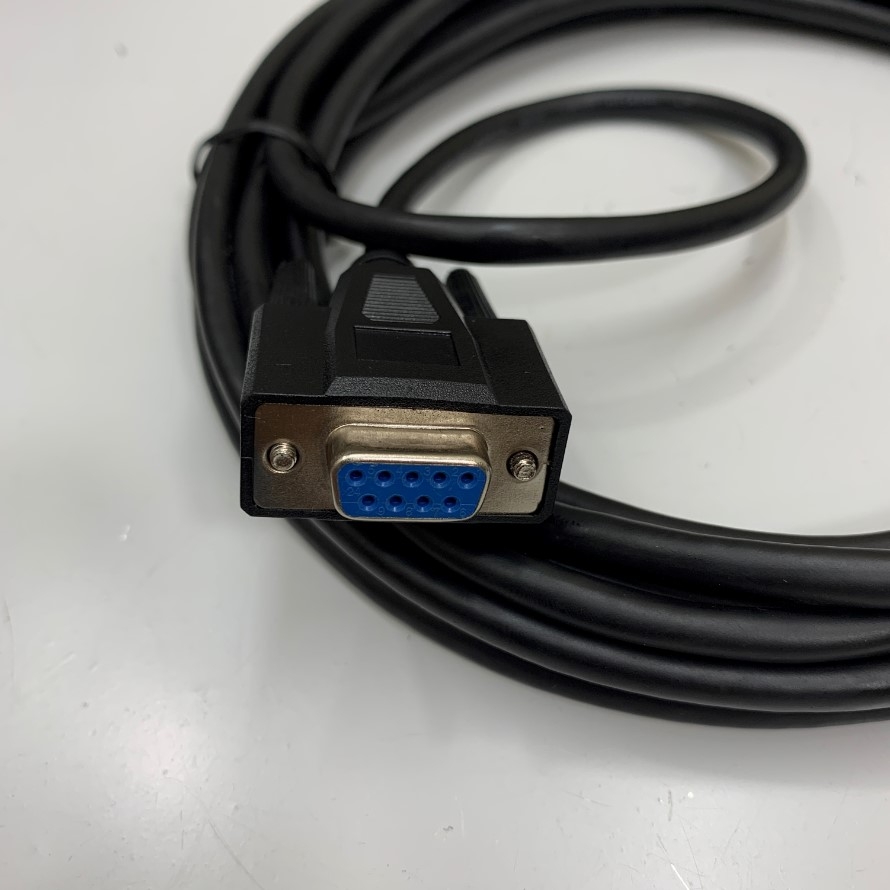Cáp Số Hóa Dữ Liệu RS-232C Dài 5M 17ft DB9 RS232 Serial Null Modem Cable Female to Female Shielded Cable with 28AWG Color Black For Thiết Bị Công Nghiệp, Y Tế And Computer