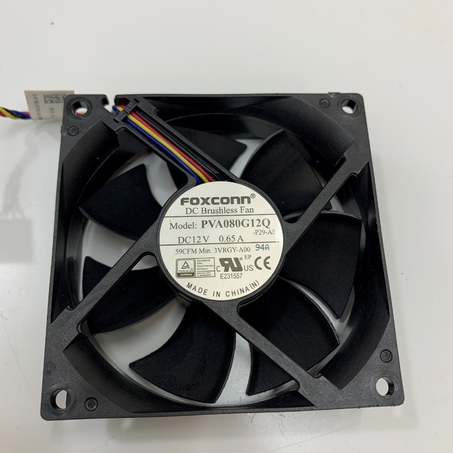 Fan Foxconn PVA080G12Q 12V 0.65A 80x80x25mm 4Wire CPU Cooler Fan DP/N 0F1M53 Sockel H2/1155 LGA1155 For Máy Tính Đồng Bộ