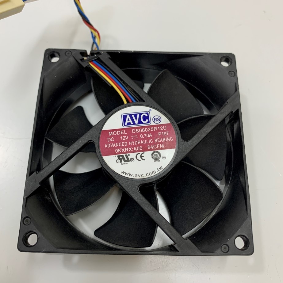 Fan AVC DS08025R12U 12V 0.7A 80x80x25mm 4Wire CPU Cooler Fan P/N 07VJ1G Sockel H2/1155 LGA1155 For Máy Tính Đồng Bộ