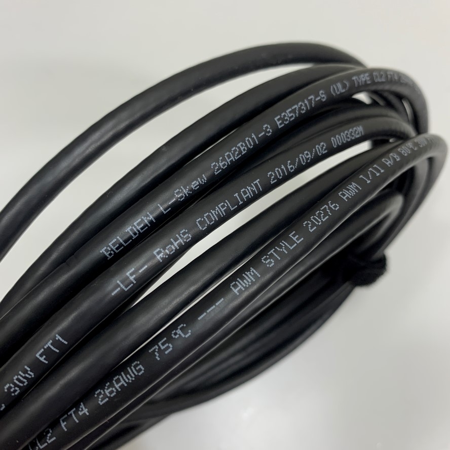 Cáp Điều Khiển Dài 5M 17ft 8 Core x 0.5mm Cable Shielded BELDEN L-Skew 26A2B01-3 E357317-S (UL)  30V OD 7.0mm For Lan Network, Camera industrial, Encoder, Robot, Cable