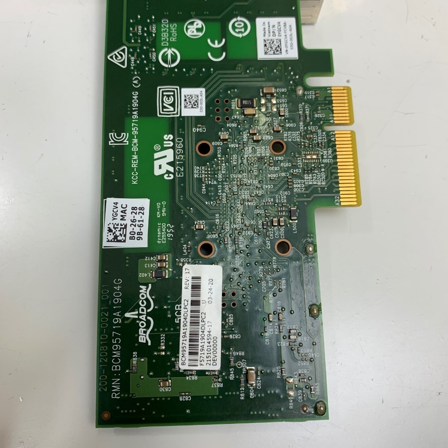 Card Mạng Dell Broadcom BCM95719A1904G Quad LAN RJ45 PCI Express 4 Port Gigabit Ethernet Adapter Network Interface Card For Server, GigE Interface, Industrial Card Network