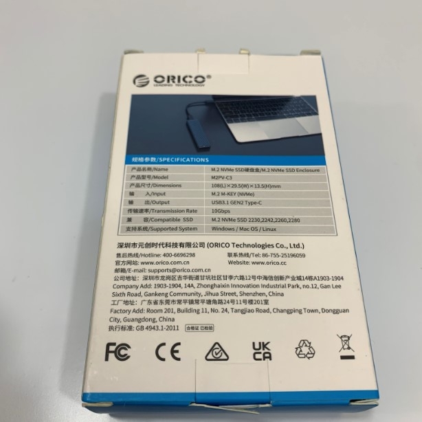 Hộp Đựng Ổ Cứng Box Orico M2PV-C3 M.2 NVMe SSD Enclosure Type-C 10Gbps