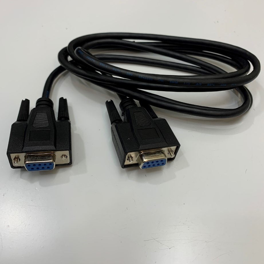 Cáp 1.5M 5ft Hàng OEM Thay Thế RS-232C SANWA KRS-403XF1K2 Connector DB9 Female to Female Shielded Crossover Cable Black For Industrial Machine witch Computer I/O Data Communication RS-232C Cable