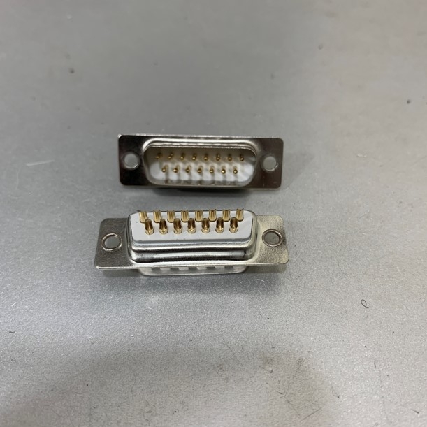 Bộ Rắc Hàn Cổng D-SUB 15 Chân Hai Hàng Dương DB15 Male 2 Row Gold RS232 485 422 Solder Connector Kit Plastic