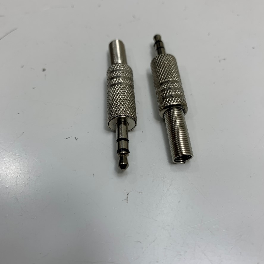Rắc Hàn Audio Aux 3.5mm 3 Pole Male Plug Metal Jack Audio Headphone Soldering Connector