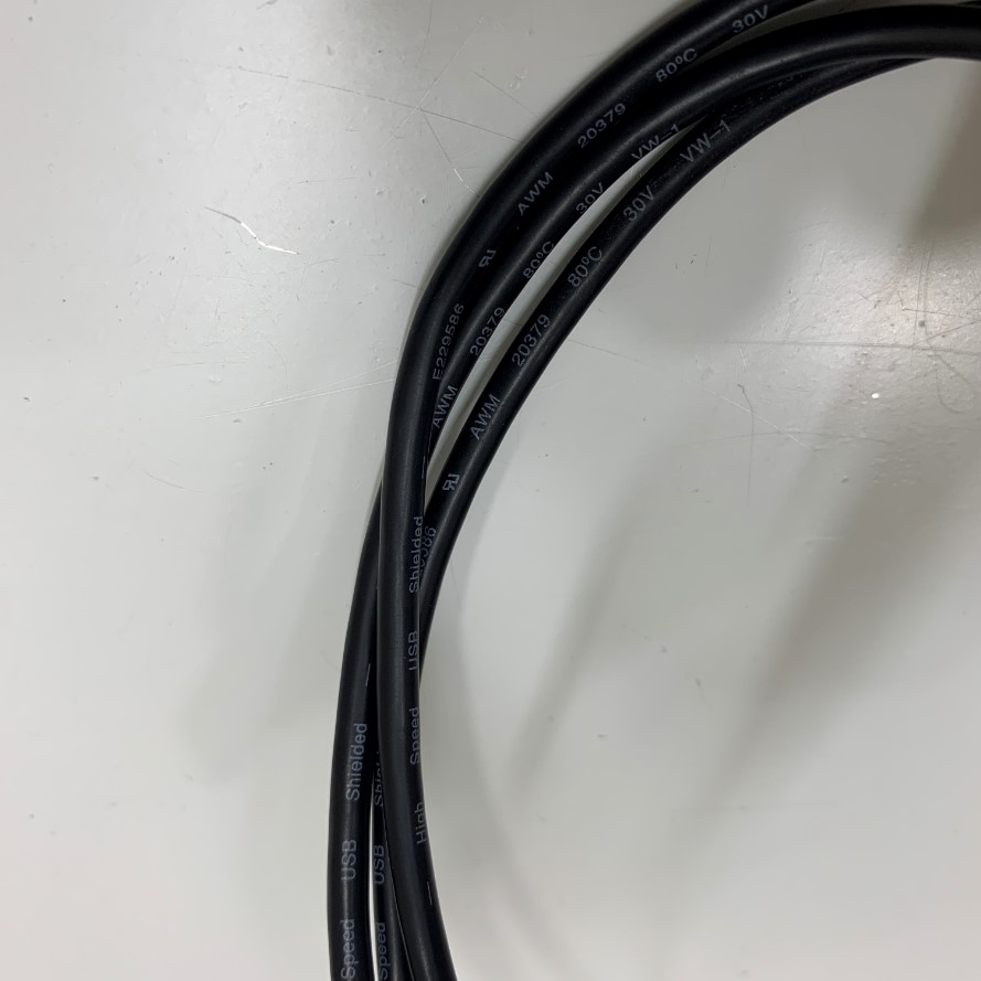 Cáp 1.3M 4.3ft USB Data Transfer Cable USB 2.0 Type A to Mini USB 5 Pin 480Mbps Shielded Black For NFC Scanner QR Code HID Cable