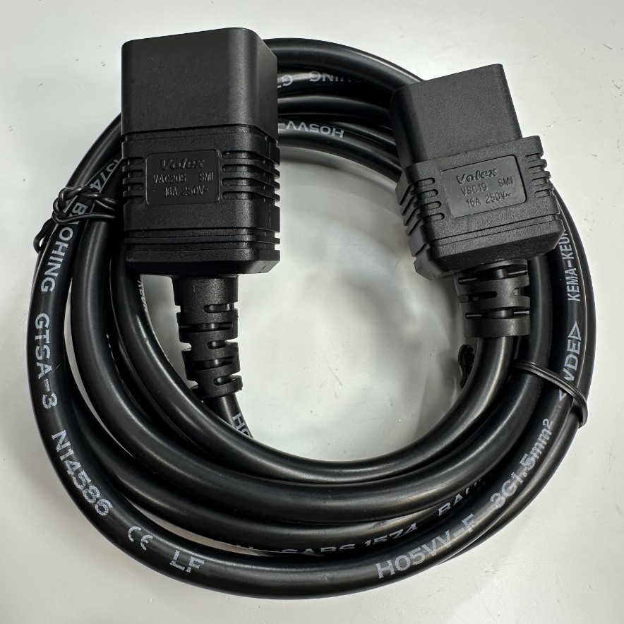 Dây Nguồn 2.7M 9ft Volex VSC19 VAC20S AC Power Cord IEC320 C19 to C20 16A 250V 14AWG 3x1.5mm² Cable For PDU UPS witch Server Computer