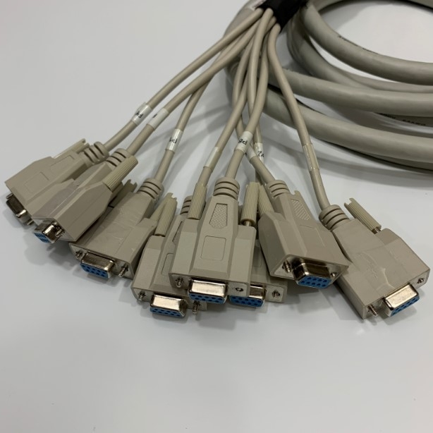 Cáp Chuyển SCSI 1 Female 50 Pin 157-82500-3 AMPHENOL RJ21 Female to 8 Port DB9 Female Dài 4.5M MD42362-00 MFR 1TQE8