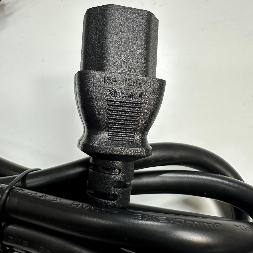 Dây Nguồn 1.5M 5ft XINBAIHUI XBH-R21 XBH-C13 Japan AC Power Cord with Ground JIS8303 to C13 15A 125V 14AWG 3x2.0mm² Cable PSE Ground