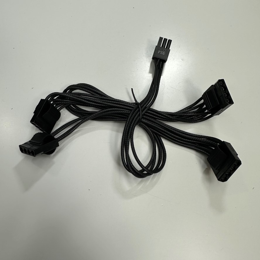 Cáp 0.9M PSU 6 Pin to 4 Port ATA Power Cable 4 Pin Molex Hard Drive HDD IDE Power Connector 45/15/15/15Cm Nylon Mesh Paracord Cable 16AWG For Seasonic X Series XM2 KM3 Modular Peripheral