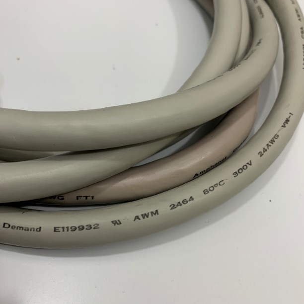 Cáp Tín Hiệu Chống Nhiễu 50 Core Amphenol Cables on Demand E119932 QU AWM 2464 80°C 300V. 24AWG WW-1 LL84201 CSA AWM I/IIA 80°C 300V 24AWG FT1 OD 12.5mm 3 Meter