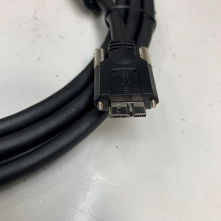 Cáp 3M 10ft MV-ACU3-MBMs-AM-FL(EMC)-3M HIKROBOT Cable USB 3.0 Type A to Micro B Male With Screw Locking Data Cable Flexible 2 Ferrite For Industrial Hikrobot, Microscope Digital Camera USB3.0