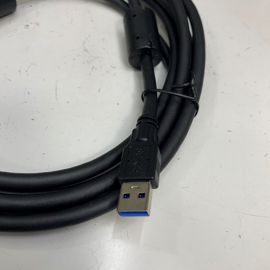 Cáp 3M 10ft MV-ACU3-MBMs-AM-FL(EMC)-3M HIKROBOT Cable USB 3.0 Type A to Micro B Male With Screw Locking Data Cable Flexible 2 Ferrite For Industrial Hikrobot, Microscope Digital Camera USB3.0