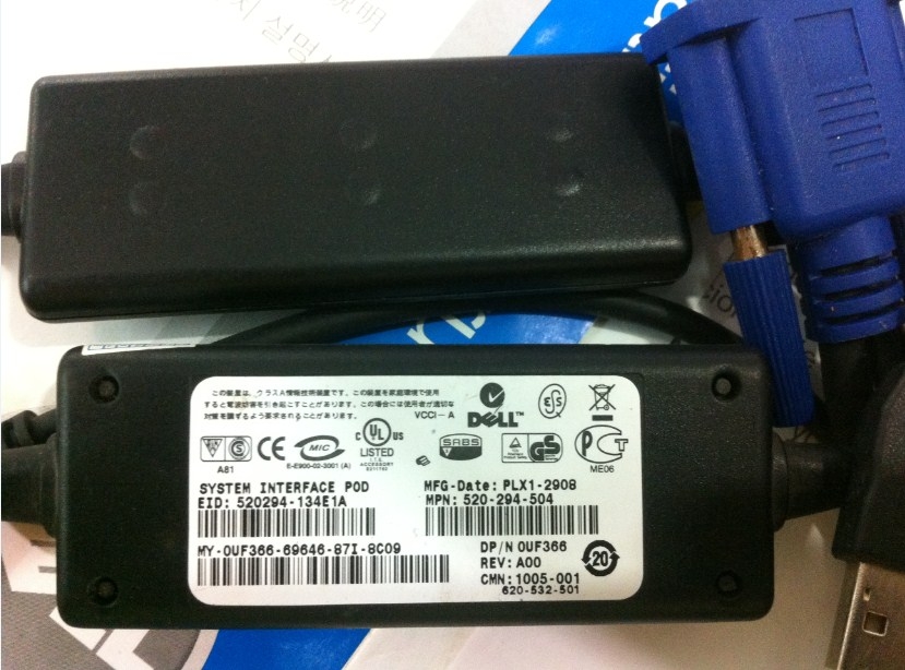 Cáp IP KVM DELL USB Cat5 520-294-504 0UF366 length 0.6M