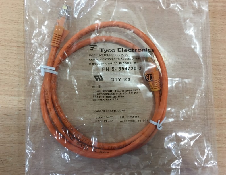 Dây Nhẩy Original Patch Cord Lan Network ADC Krone 6451 5 097-10 Cat5e UTP 8 Wire Full Straight-Through Cable Orange Supports 10/100/1000 Ethernet Length 1M