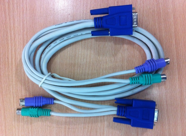 Cáp Điều Khiển KVM Switch Cable 3 in 1 PS2 Male to Male Keyboar Mouse and VGA Male to Female For KVM Switch Smart View Pro or KVM Switch Length 1.8M