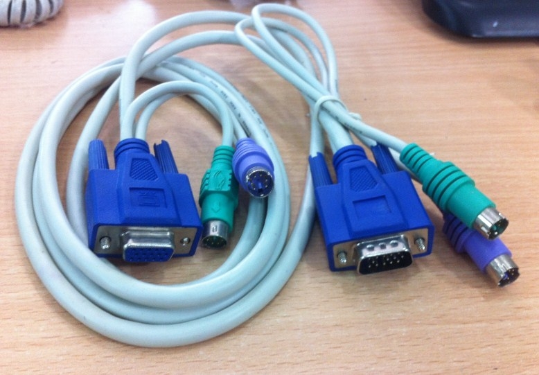 Cáp Điều Khiển KVM Switch Cable 3 in 1 PS2 Male to Male Keyboar Mouse and VGA Male to Female For KVM Switch Smart View Pro or KVM Switch Length 1.8M
