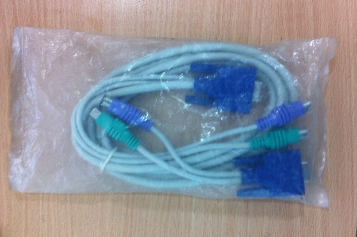 Cáp Điều Khiển KVM Switch Cable 3 in 1 PS2 Male to Male Keyboar Mouse and VGA Male to Female For KVM Switch Smart View Pro or KVM Switch Length 1.8M
