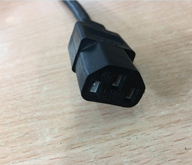 Dây Nguồn C14 Left Angle to C13 13A 250V 3x1.31mm 16AWG AC Power Cord CHING CHENG EL-701 EL-735 Chữ L Ngóc 90 Độ Vuông Sang Góc Trái C14 Length 2.5M