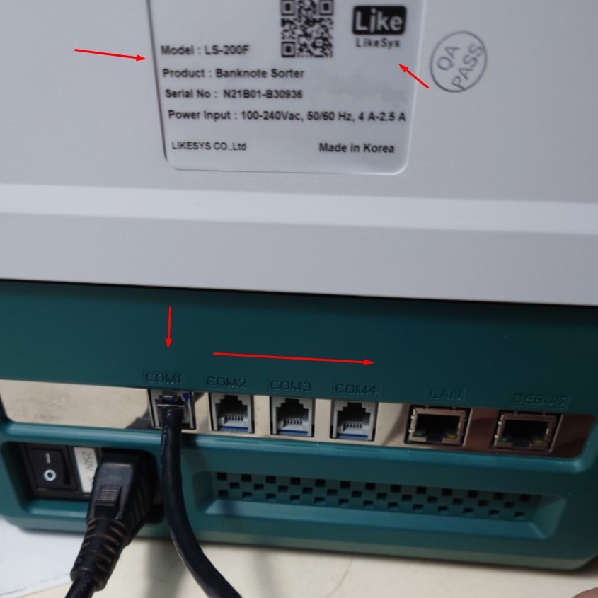 Cáp Kết Nối Communication RS232C Data Transfer Cable RJ12 6P6C to DB9 Female 6Ft Dài 1.8M For Máy Đếm Tiền LIKESYS LS-200F Supreme Two Pocket Banknote Với Computer