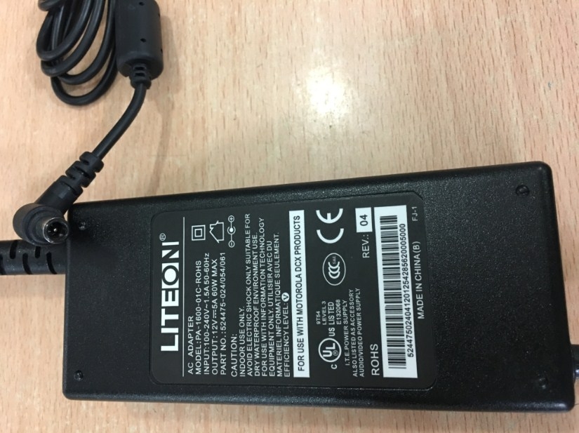 Adapter 12V 5A 60W LITEON PA-1600-01C-ROHS Connector Size 6.5mm x 4.4mm