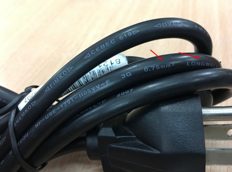 Dây Nguồn Longwell LP-54 LS-60 10A 250V 1.8M NEMA 5-15P to C13 AC Power Cord 10A 250V 3x0.75mm 18AWG Length 1.8M
