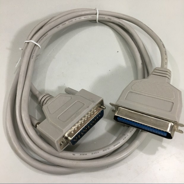 Cáp Máy In Nhãn Mã Vạch Công Nghiệp Zebra 105SL Plus Barcode Label Printer LPT IEEE 1284 Interface Cable DB25 to CN36 Parallel Length 1.9M