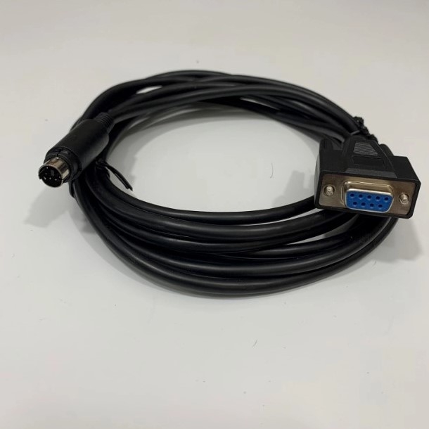 Cáp Lập Trình HMI Samkoon SK Series Với PLC Mitsubishi Melsec Q00J Series Terminal is MD6M Connection Cable RS232 Mini Din 6 Pin to DB9 Female Dài 3M Có Chống Nhiễu Shielded