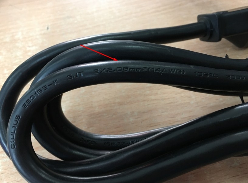 Dây Nguồn 3 Chấu 2 Chân Dẹt 1 Tròn Hãng E-JUN 16A 250V 3X2.08mm 14 AWG NEMA 5-15P To C19 Power Cord Length 3M