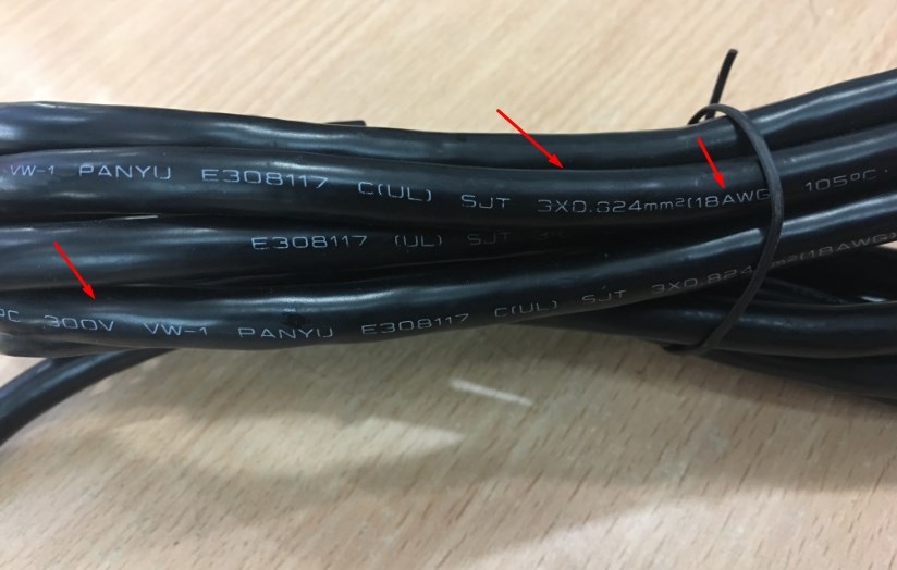 Dây Nguồn PANDIAN PD-042 PD-032 NEMA 5-15P to C13 AC Power Cord 10A 125V 3x0.824mm 18AWG Length 3M