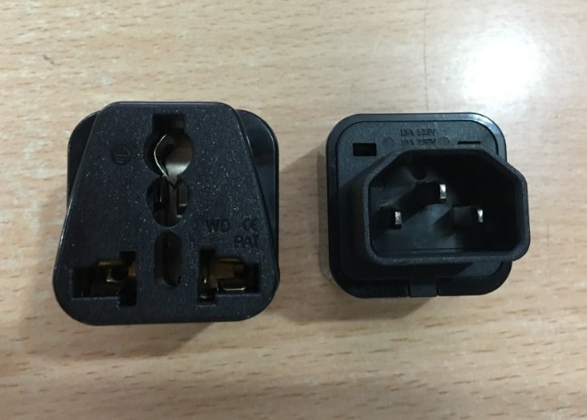 Rắc Chuyển Nguồn IEC C14 Male to Universal Female UK US Socket 125V 15A 250V 10A 800W Black Power Adapter Converter