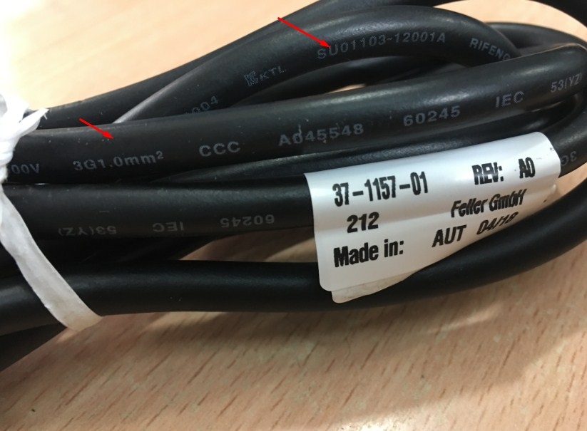 Dây Nguồn Chính Hãng 37-1157-01 PRC3 C15M Australia & China AC Power Cord AS3112 IEC60320 IEC C15 10A 250V 3X1.0mm Length 2.5M