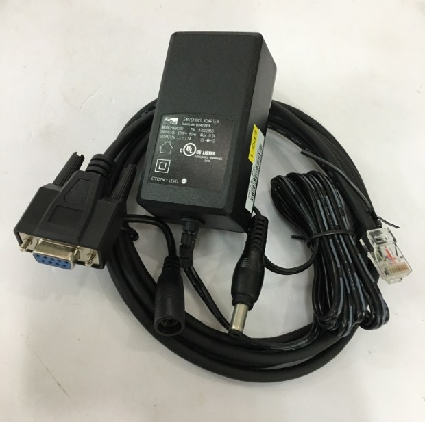 Bộ Cáp Cho Máy Quét Zebra DS4208 Barcode Scanner CBA-R01-S07PBR RS232 Cable RS232 to RJ50 10Pin Cable with DC Power và Adapter 5V 1.5A DC Power Supply Length 1.8M