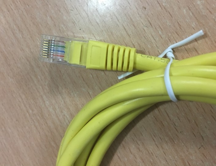 Cáp Mạng Đúc Rapid Conn Cat5e UTP 8 Wire Full Straight-Through Cable Yellow Length 1.5M