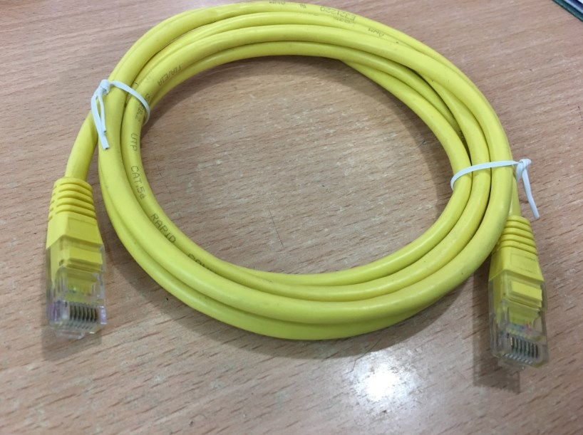 Cáp Mạng Đúc Rapid Conn Cat5e UTP 8 Wire Full Straight-Through Cable Yellow Length 1.5M