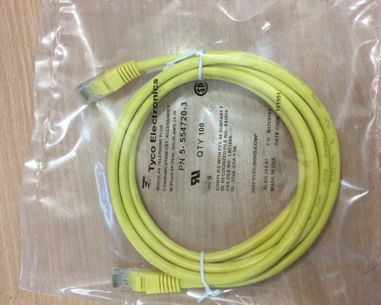 Cáp Mạng Đúc Rapid Conn Cat5e UTP 8 Wire Full Straight-Through Cable Yellow Length 1.5M