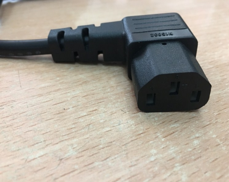 Dây Nguồn 2 Chân Tròn Chữ L Ngóc 90 Độ Vuông Sang Góc Phải AC Power Cord Australia & China IEC60320 IEC C13 RIGHT ANGLE VLX AU10S3 V1625A 10A 250V 3X1.0mm length 1.8M