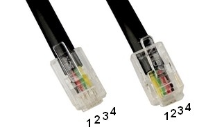 Cáp Line Điện Thoại Flat Coiled Telephone Cord RJ9 To RJ9 Black Length 1.8M