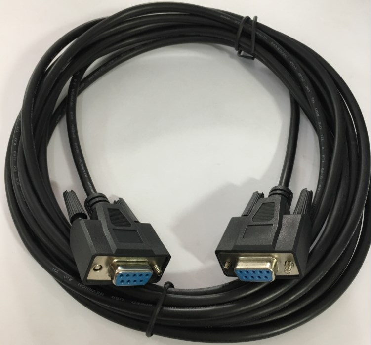 Cáp Kết Nối Cổng Com RS232 Hai Đầu Âm Chuẩn Chéo Simple Null Modem With Out Handshaking RS232 DB9 Female To RS232 DB9 Female Cable Multi-Conductor 30V 28AWG Black Length 5M