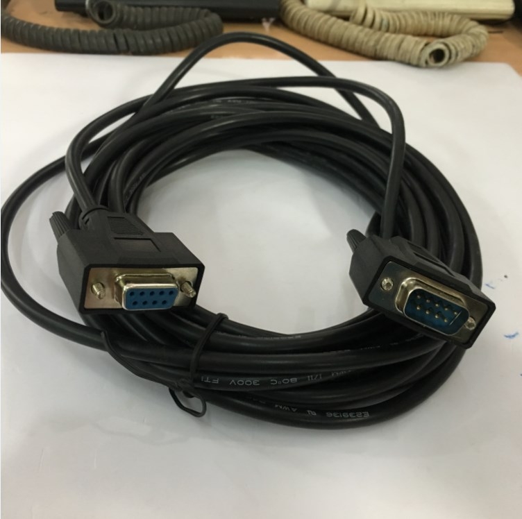 Cáp Máy In Mã Vạch Công Nghiệp Zebra RS232 G105850-003 For Zebra ZT410 RS-232 Serial Null Modem Full Handshaking DB9 Male to DB9 Female Cable PVC Black Length 7M