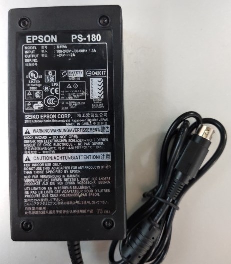 Adapter 24V 2A 48W EPSON M159A For Scanner Canon DR-1210C DR-2020U ScanFront 300 ScanFront 300P Connector Size 4 Pin Mini Din 10mm