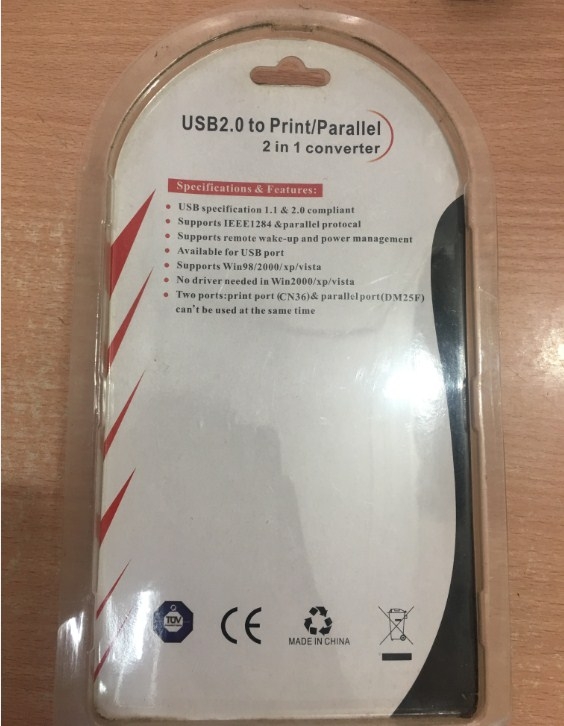 Cáp Chuyển USB to LPT Printer Parallel DB25 Female & CN36 2 in 1 Converter Cable Dài 1.8M