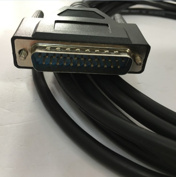 Cáp Máy In Mã Vạch Tem Nhãn Công Nghiệp SATO M84Pro PCM-1970-06 Serial Printer Cable Null Modem RS232 DB9 Female to DB25 Male Black Length 3M