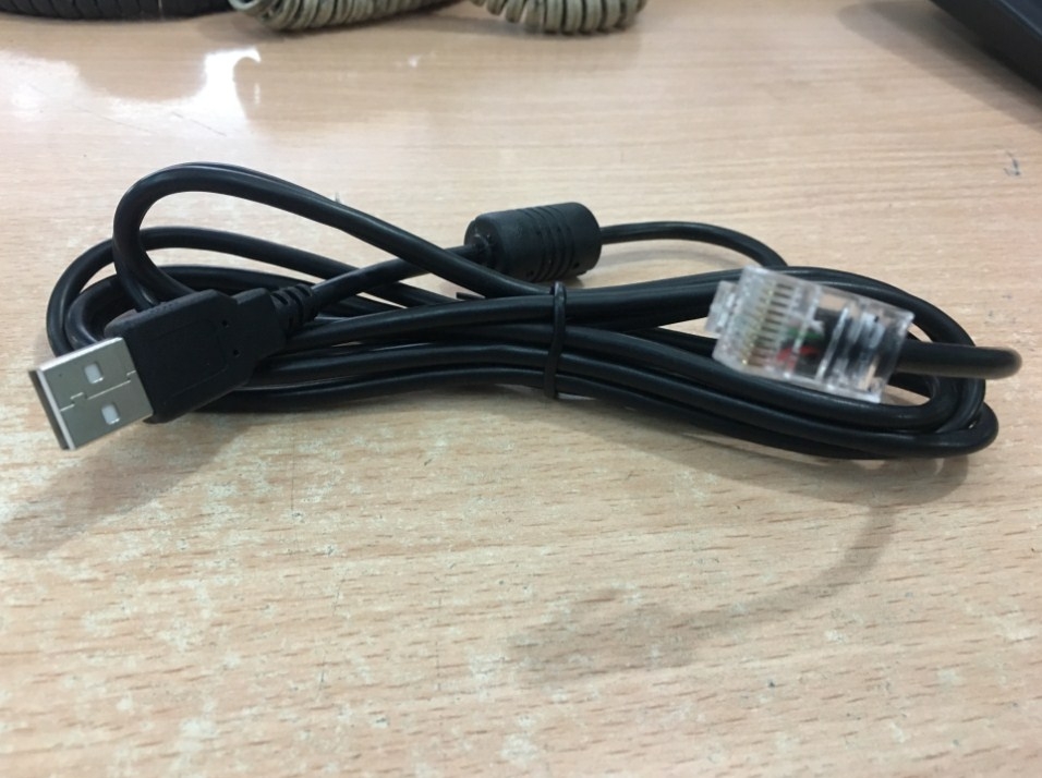 Cáp Máy Đọc Quét Mã Vạch Zebra Motorola Symbol USB to RJ50 10P10C 10Pin For Barcode Scanner ZEBRA 2D DS9208 Black Length 2M