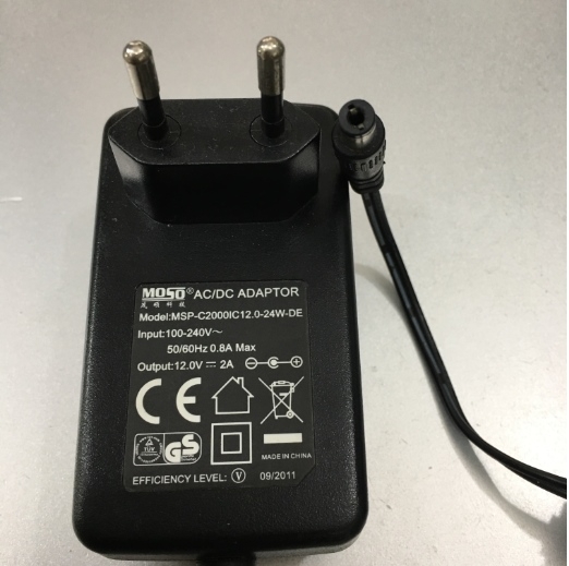 Adapter 12V 2A MOSO MSP-C2000IC12.0-24W-DE Connector Size 5.5mm x 2.1mm
