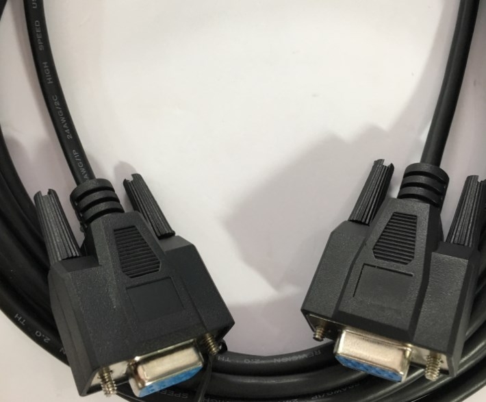 Cáp Kết Nối Cổng Com RS232 Hai Đầu Âm Chuẩn Chéo Simple Null Modem With Out Handshaking RS232 DB9 Female To RS232 DB9 Female Cable Multi-Conductor 30V 28AWG Black Length 5M