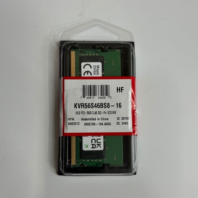 RAM Laptop SK Hynix 8GB DDR5 SODIMM 1Rx16 PC5-5600B-SC0-1010-XT